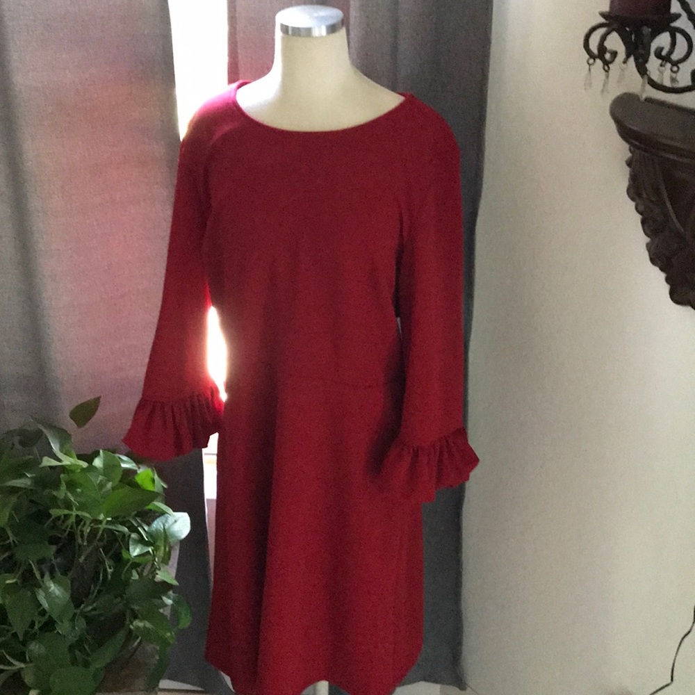 Red flowy dress